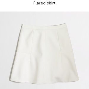 J. Crew White Flared Skirt